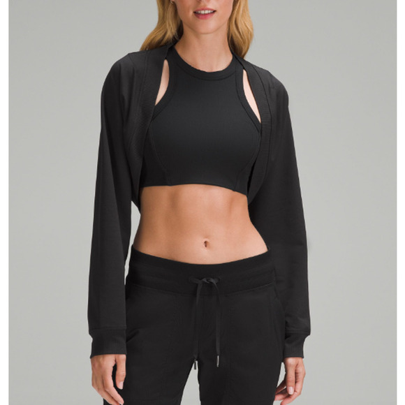 lululemon athletica Tops - NWT lululemon French Terry Long-Sleeve Shrug Black Size 8